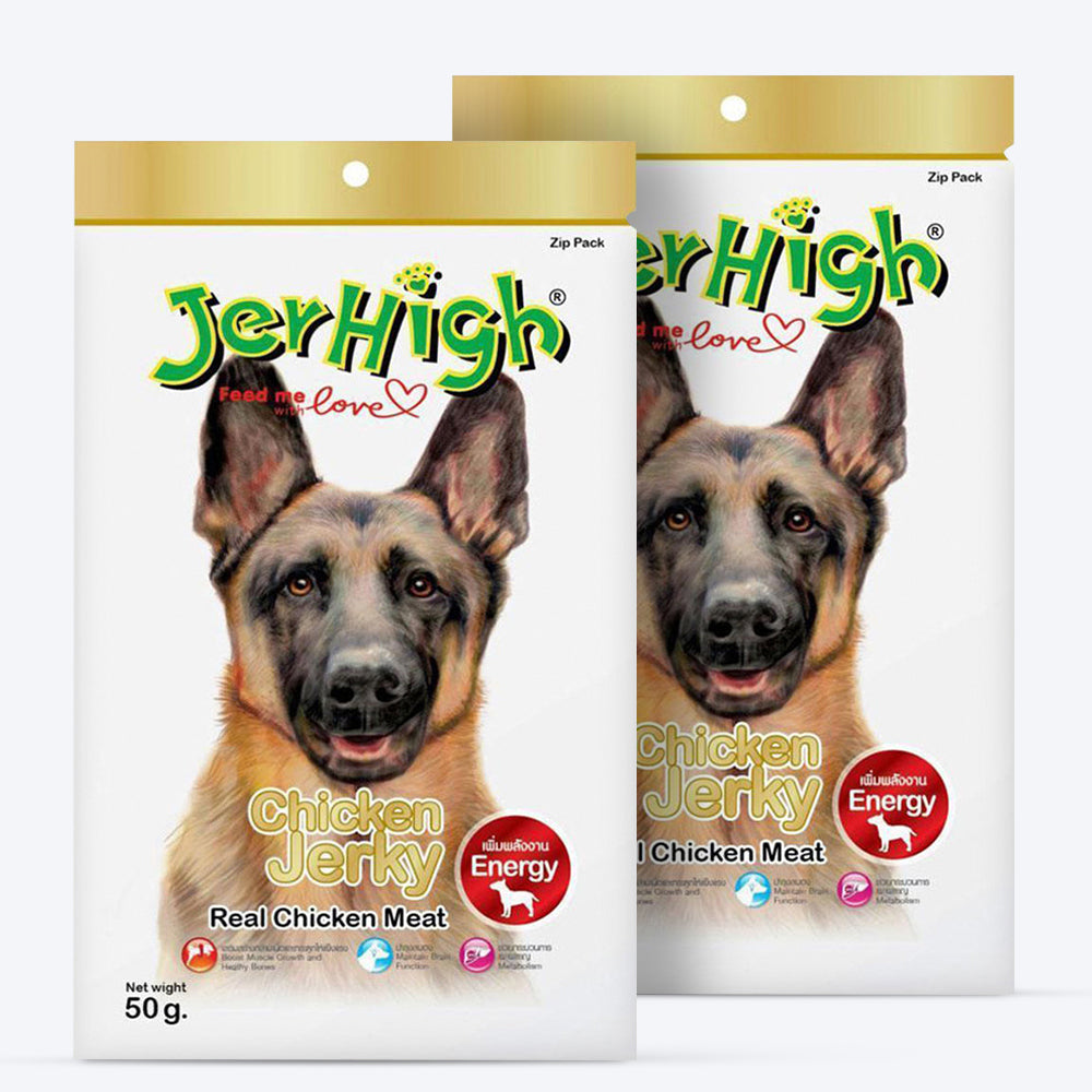 JerHigh Chicken Jerky Dog Treats with Real Chicken Meat - 50 g_02