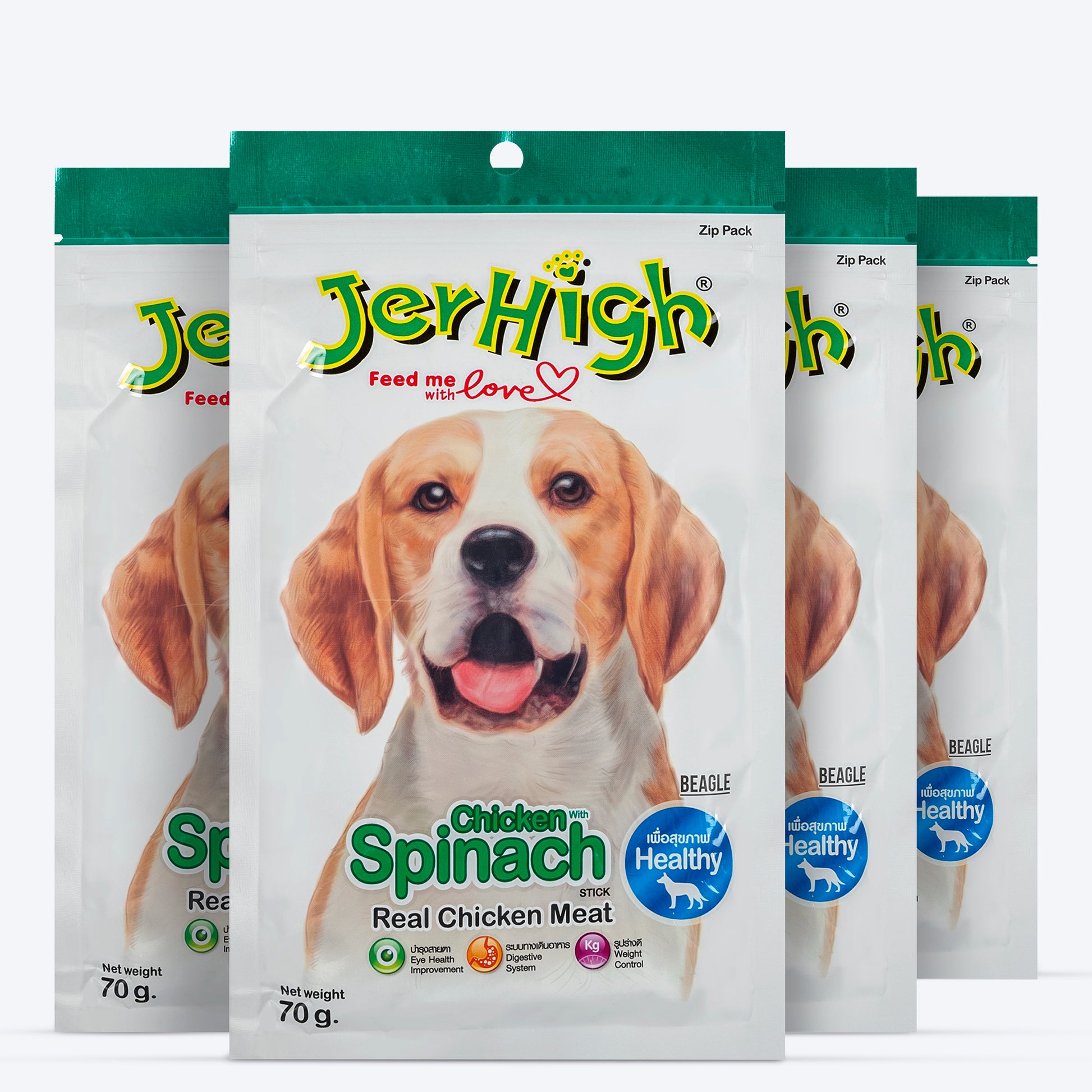 JerHigh Spinach Stick Dog Treats with Real Chicken Meat_04