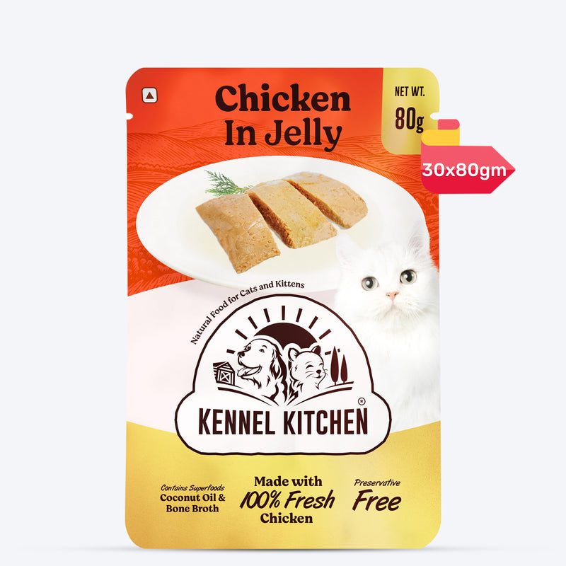 Kennel Kitchen Chicken in Jelly Wet Cat Food - 80 g packs - Heads Up For Tails