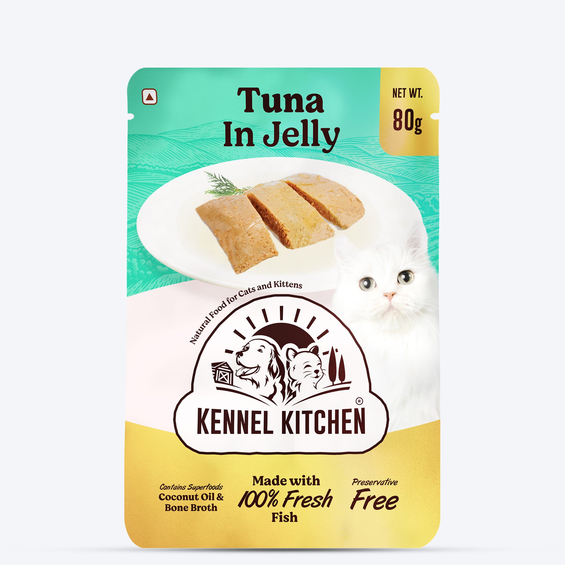 Kennel Kitchen Tuna in Jelly Grain Free Wet Cat Food - 80 g packs - Heads Up For Tails