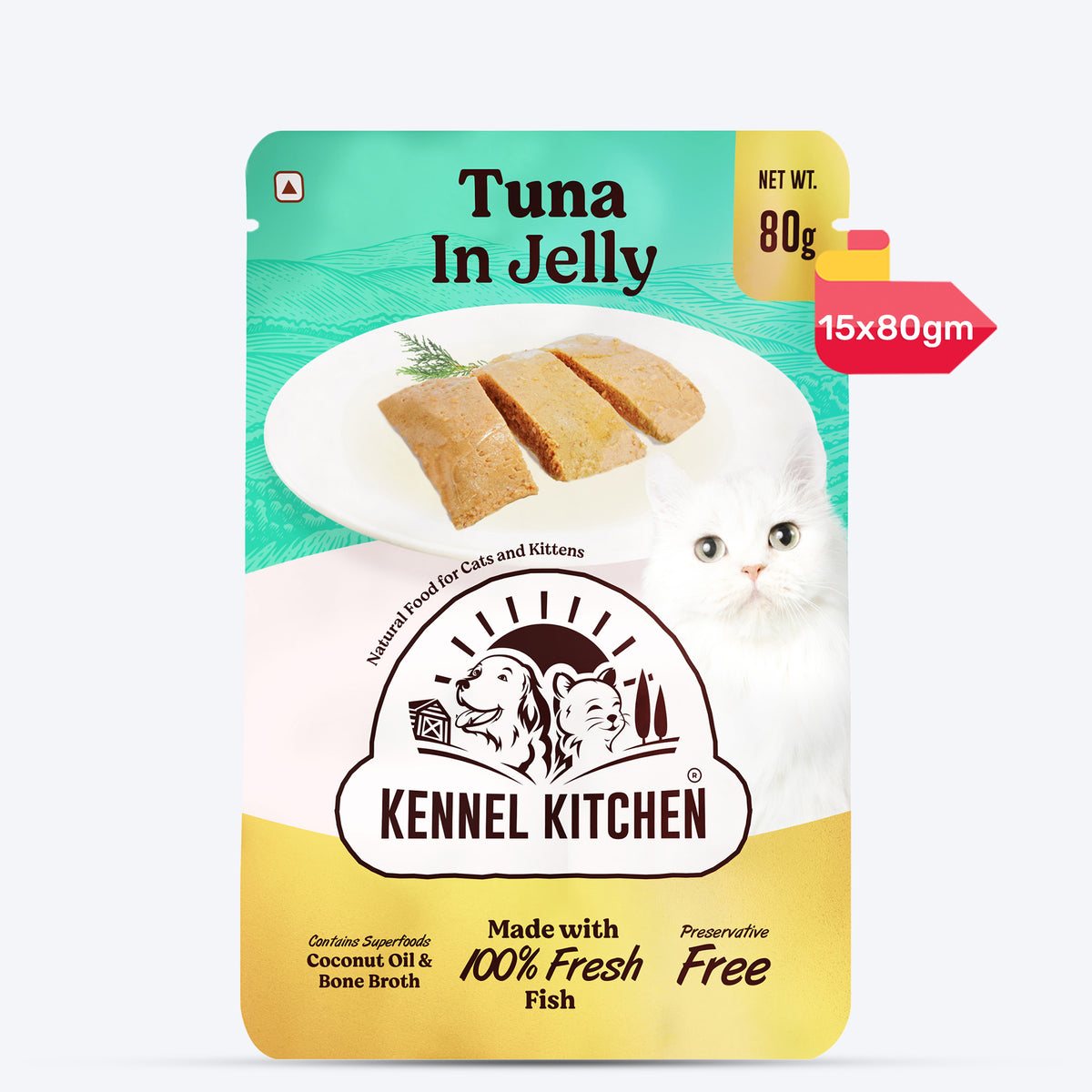 Kennel Kitchen Tuna in Jelly Grain Free Wet Cat Food - 80 g packs