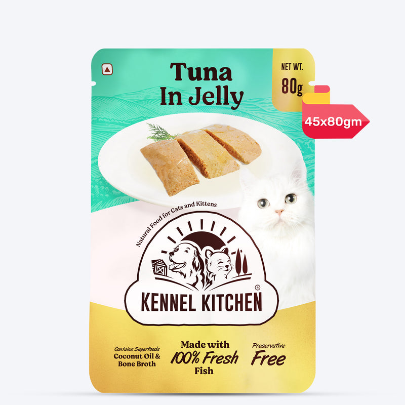 Kennel Kitchen Tuna in Jelly Grain Free Wet Cat Food - 80 g packs - Heads Up For Tails