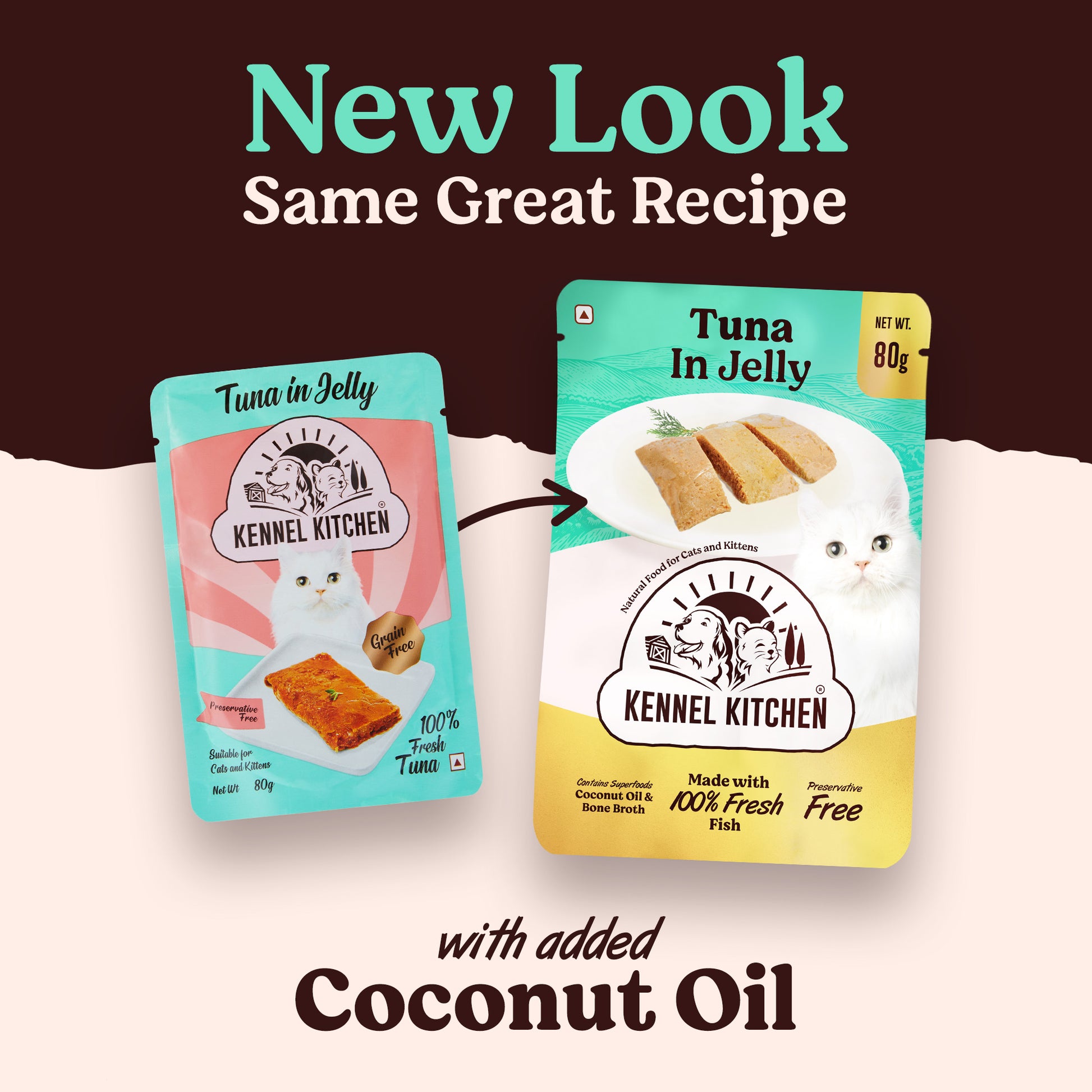 Kennel Kitchen Tuna in Jelly Grain Free Wet Cat Food 80 g packs