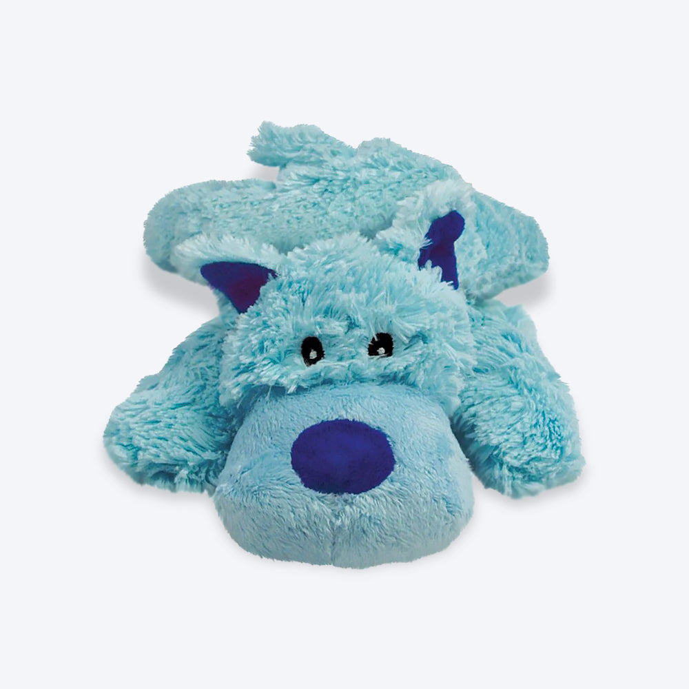 KONG Cozie Baily Plush Chew Dog Toy - Medium - Blue - Heads Up For Tails