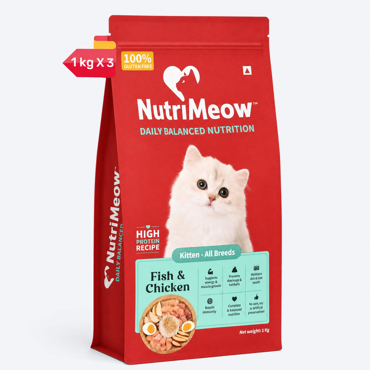 Nutrimeow Chicken & Fish Dry Food For Kitten