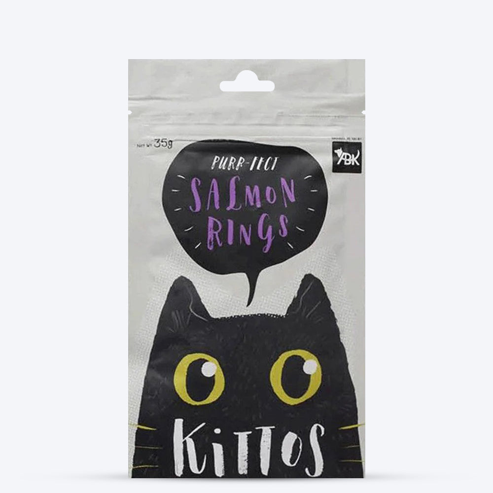 Kittos Purr-Fect Salmon Rings Cat Treats - 35 g - Heads Up For Tails