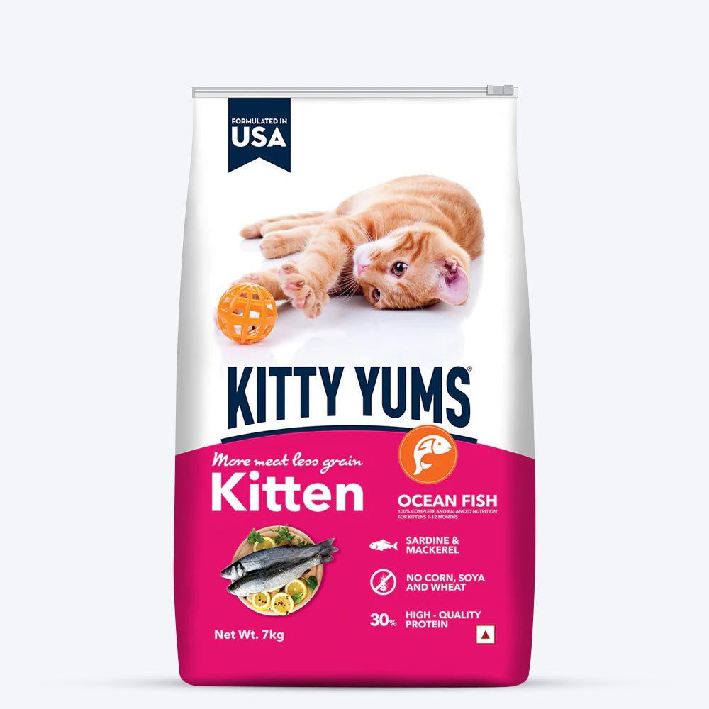 Kitty Yums Kitten(1-12 Months) Dry Cat Food - Ocean Fish - Heads Up For Tails