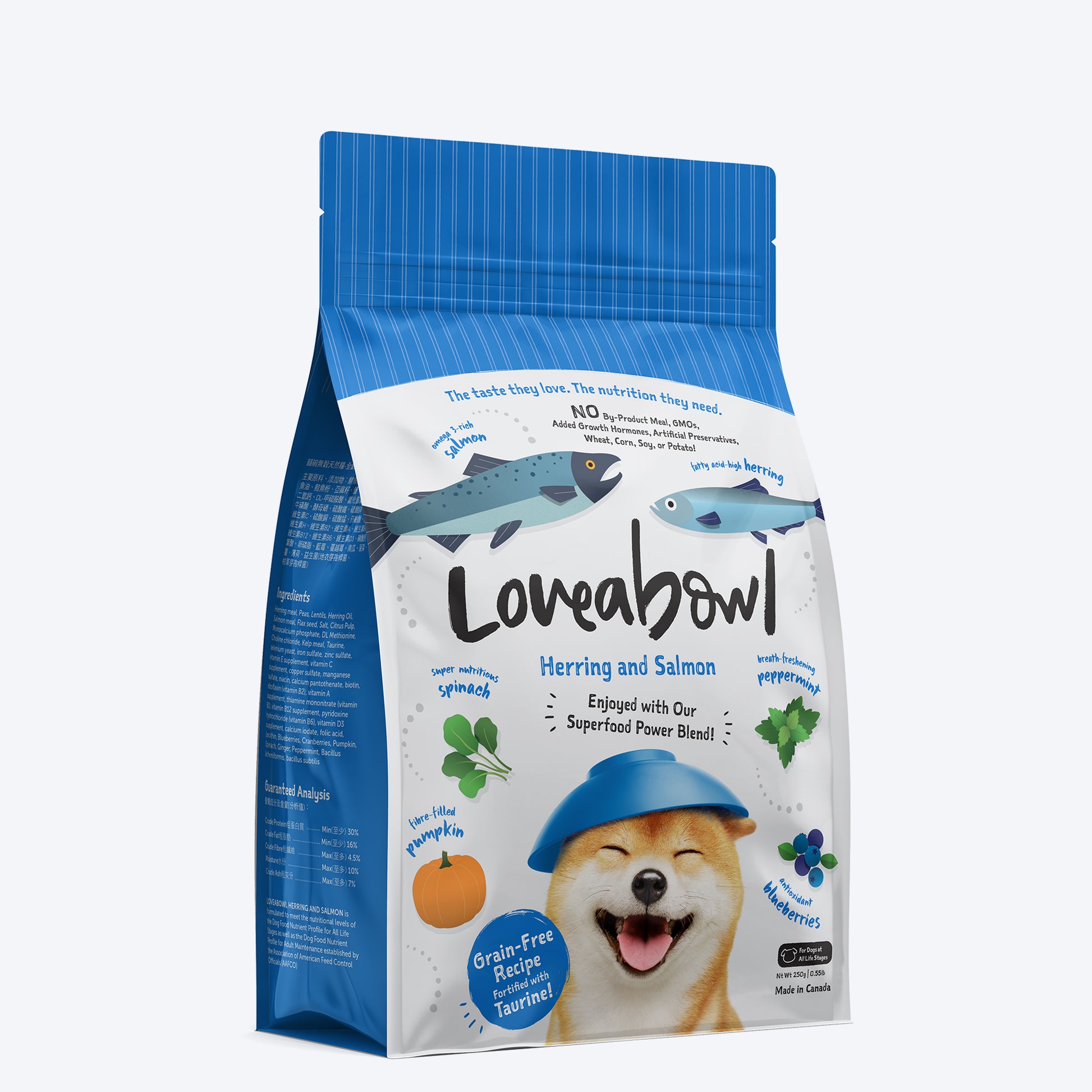 Loveabowl Grain Free Herring & Salmon Dog Dry Food - Heads Up For Tails