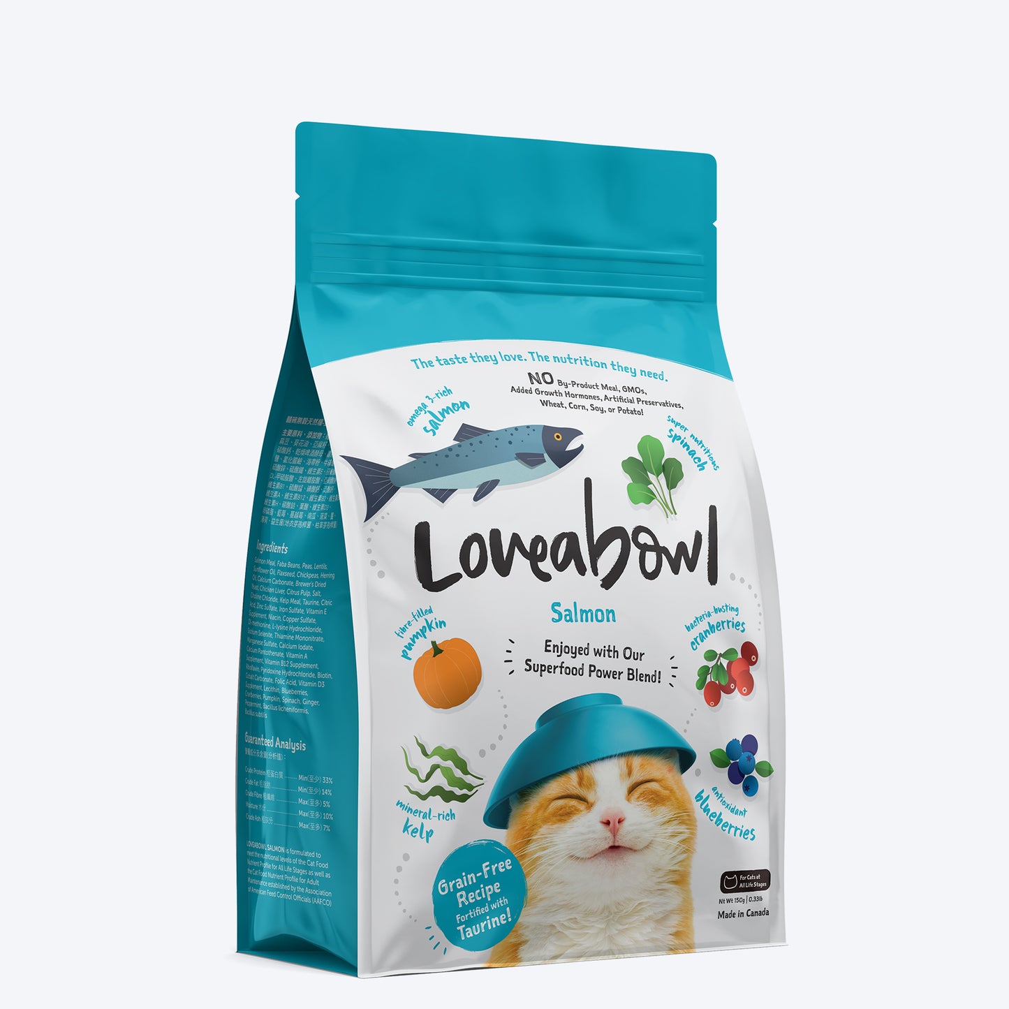 Loveabowl Grain-Free Salmon Dry Food for Cats - Heads Up For Tails