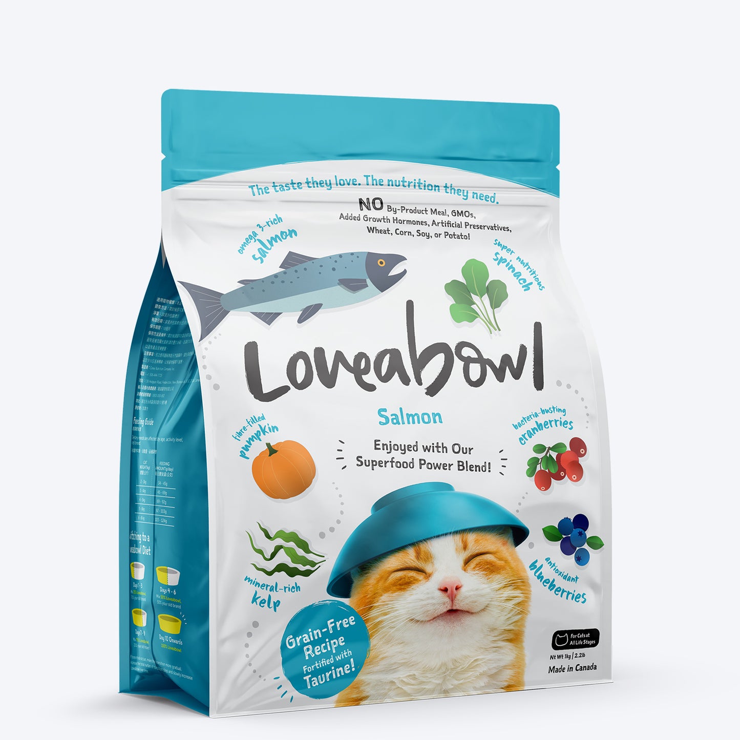 Loveabowl Grain-Free Salmon Dry Food for Cats - Heads Up For Tails