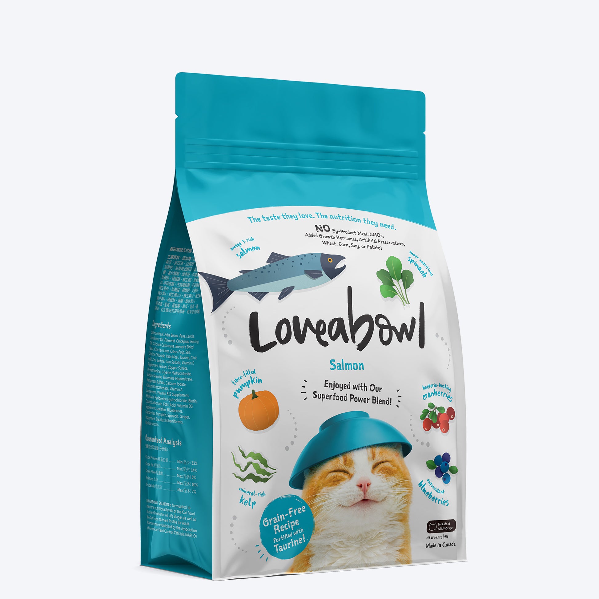 Loveabowl Grain-Free Salmon Dry Food for Cats - Heads Up For Tails