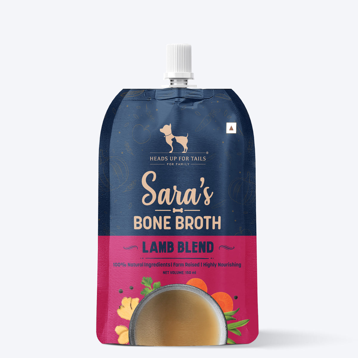 Sara's Lamb Blend Bone Broth For Dogs - 150 ml, Glucosamine Rich, 100% Farm raised