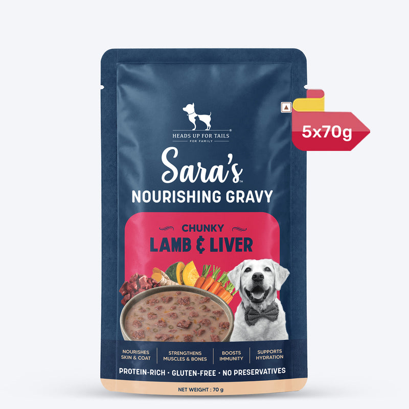 Sara’s Nourishing Gravy Chunky Lamb & Liver Wet Food For Dog - 70 gm