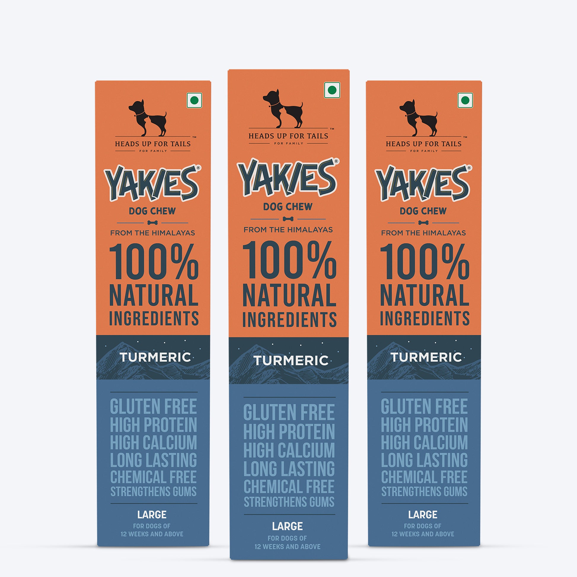 HUFT Yakies Vegetarian Natural Chew Bone - Turmeric - Heads Up For Tails