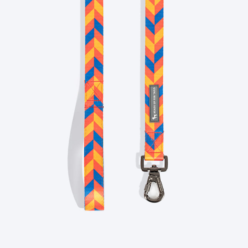 HUFT Dynamic Chevron Leash For Dog - Red & Yellow - Heads Up For Tails