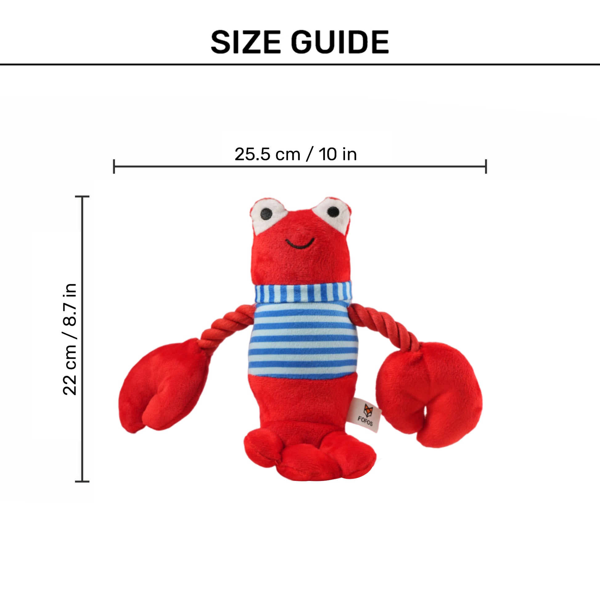 FOFOS Lobster Sealife Squeaky Plush Dog Toy - Red_08