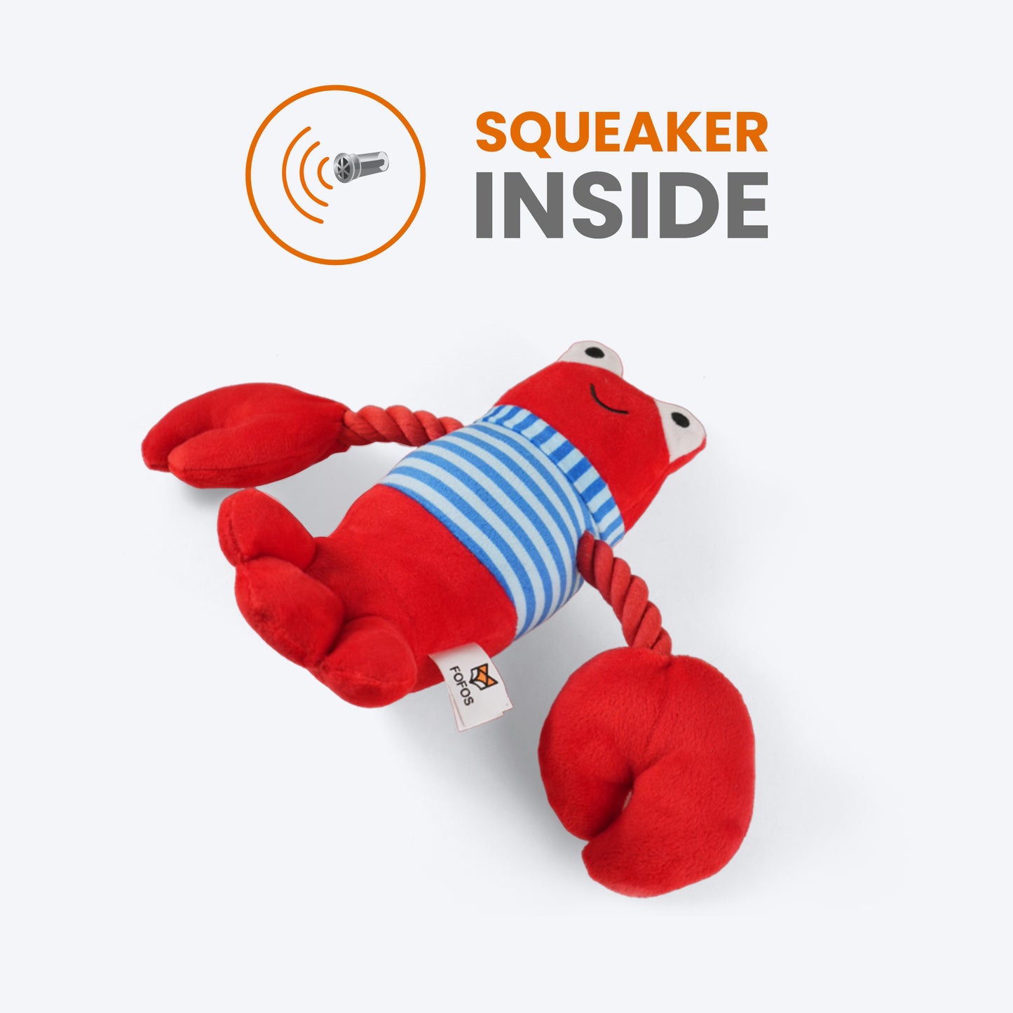 FOFOS Lobster Sealife Squeaky Plush Dog Toy - Red_05