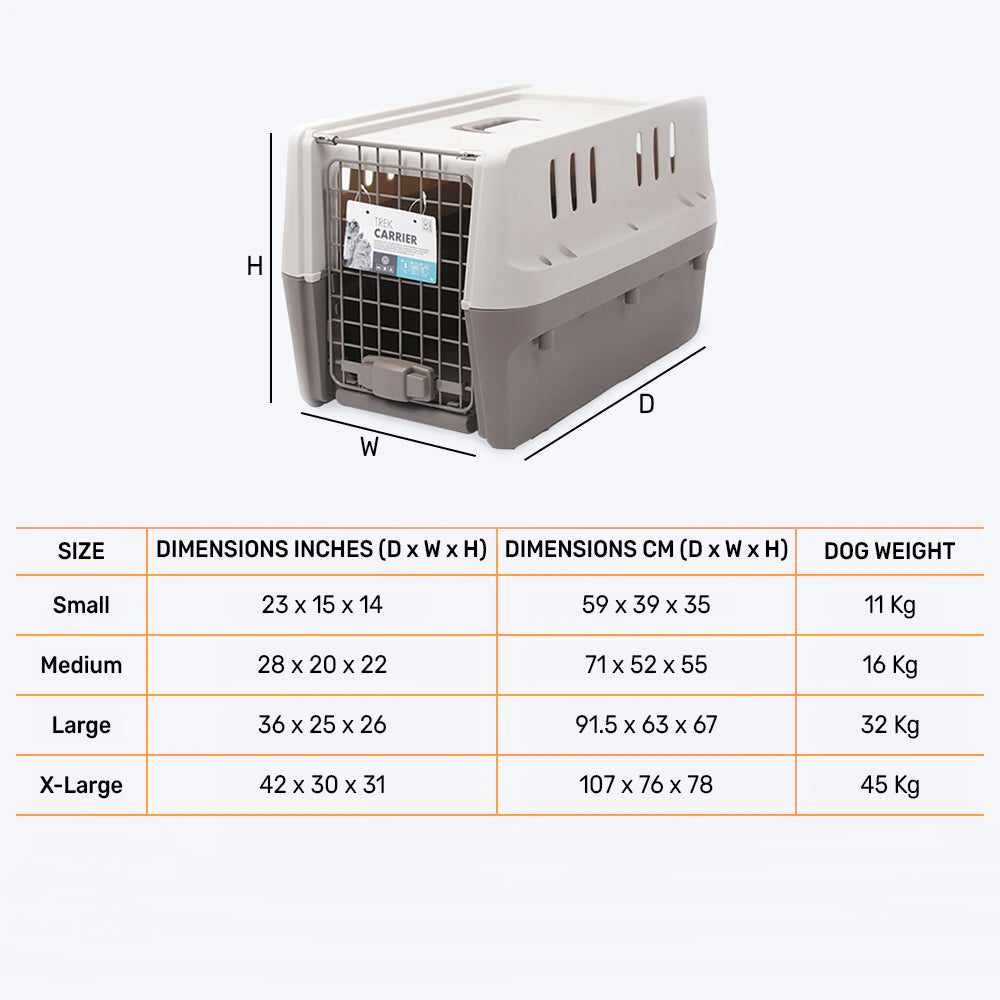 M-Pets TREK Pets Carrier - Light Grey & Dark Grey - Heads Up For Tails