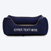 HUFT Personalised Classic Lounger Dog Bed (Free Bone Cushion) - Navy With Grey - Heads Up For Tails