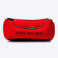 HUFT Personalised Lounger Dog Bed (Free Bone Cushion) - Red With Grey_02