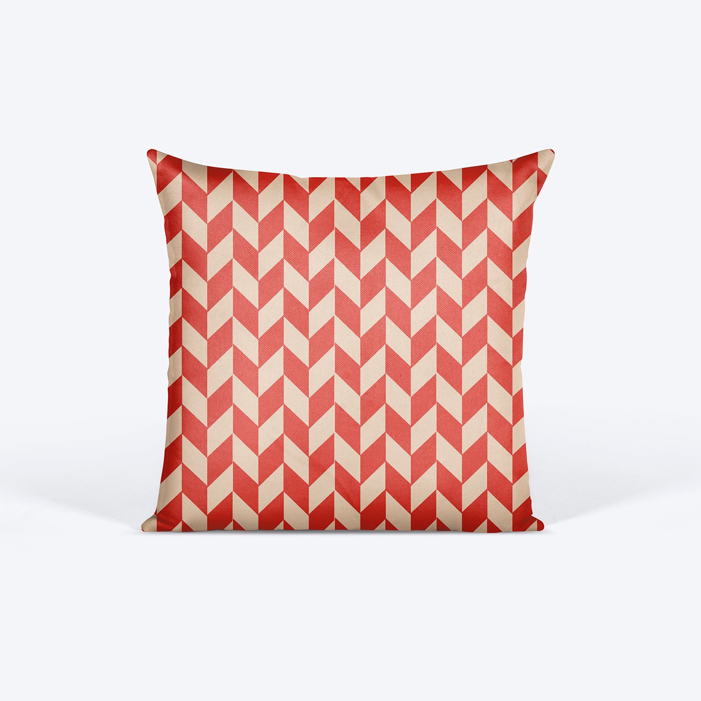 HUFT Red Herringbone with Silhouette Personalised Cushion- 12 inches (30 x 30 cm) - Heads Up For Tails