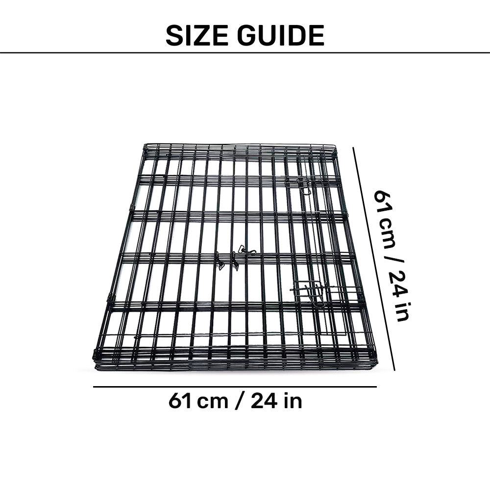 M-Pets Essential Foldable Puppy Pen With Door For Dog - Black - 61x61 cm - S - Heads Up For Tails