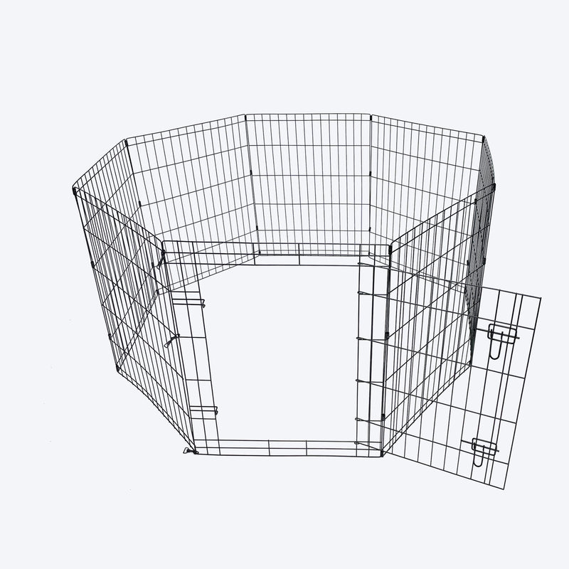 M-Pets Essential Foldable Puppy Pen With Door For Dog - Black - 61x61 cm - S - Heads Up For Tails
