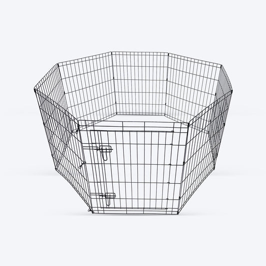 M-Pets Essential Foldable Puppy Pen With Door For Dog - Black - 61x61 cm - S