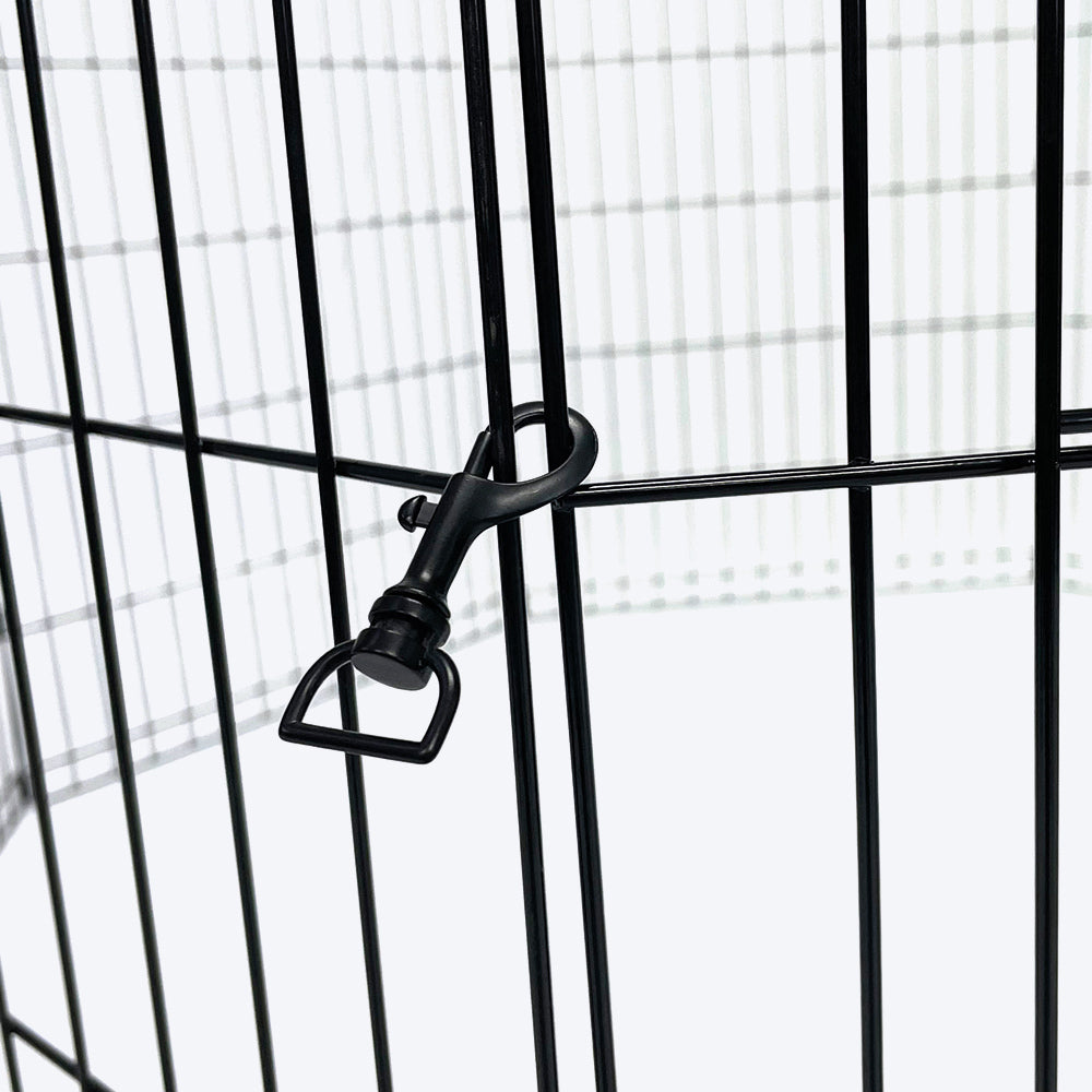M-Pets Essential Foldable Puppy Pen With Door For Dog - Black - 61x61 cm - S - Heads Up For Tails