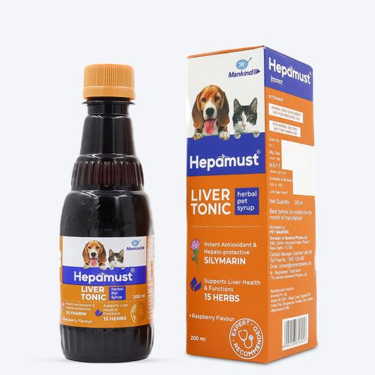 Mankind Hepamust Syrup For Dog & Cat - 200 ml - Heads Up For Tails