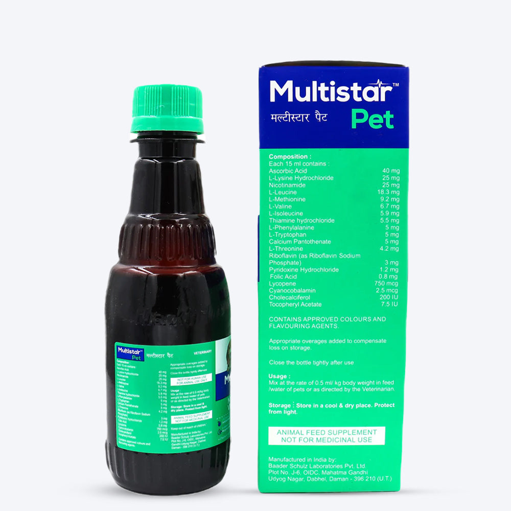 Mankind Multistar Liquid For Dog & Cat - 200 ml - Heads Up For Tails