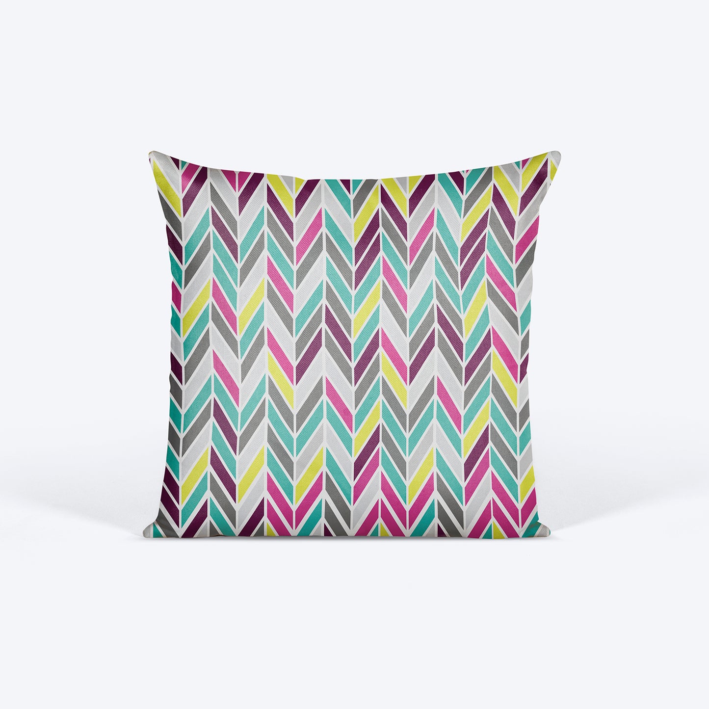 HUFT Multi Coloured Chevron with Bone Personalised Cushion - 12 inches (30 x 30 cm) - Heads Up For Tails