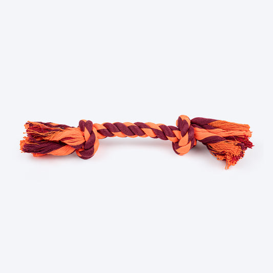 HUFT Tuggables Rope Toy For Dog- Maroon & Orange - Heads Up For Tails