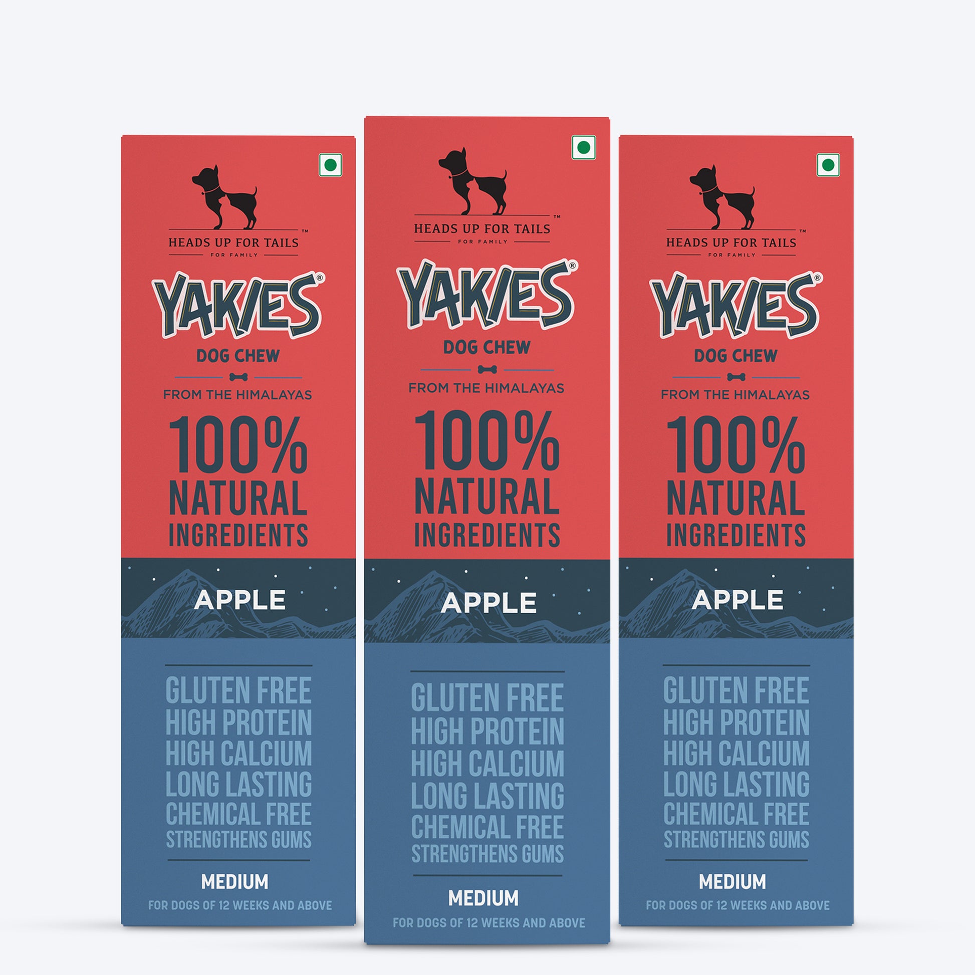 HUFT Yakies Vegetarian Natural Chew Bone - Apple - Heads Up For Tails