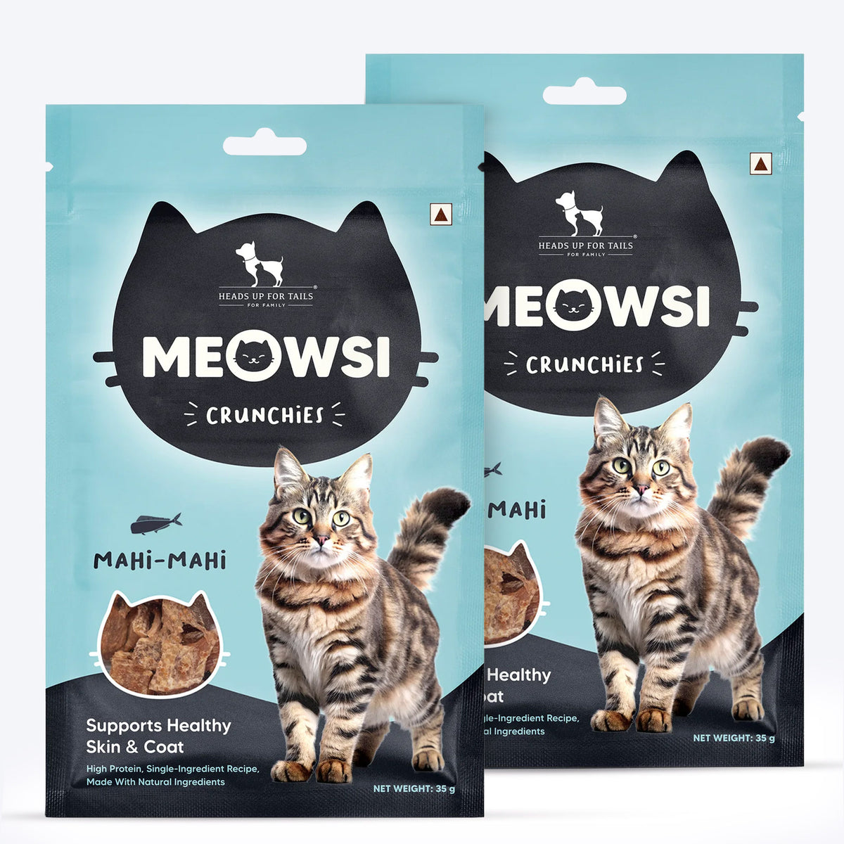 Meowsi by HUFT Mahi Mahi Fish Crunchies Cat Treats - 35 g - Heads Up For Tails