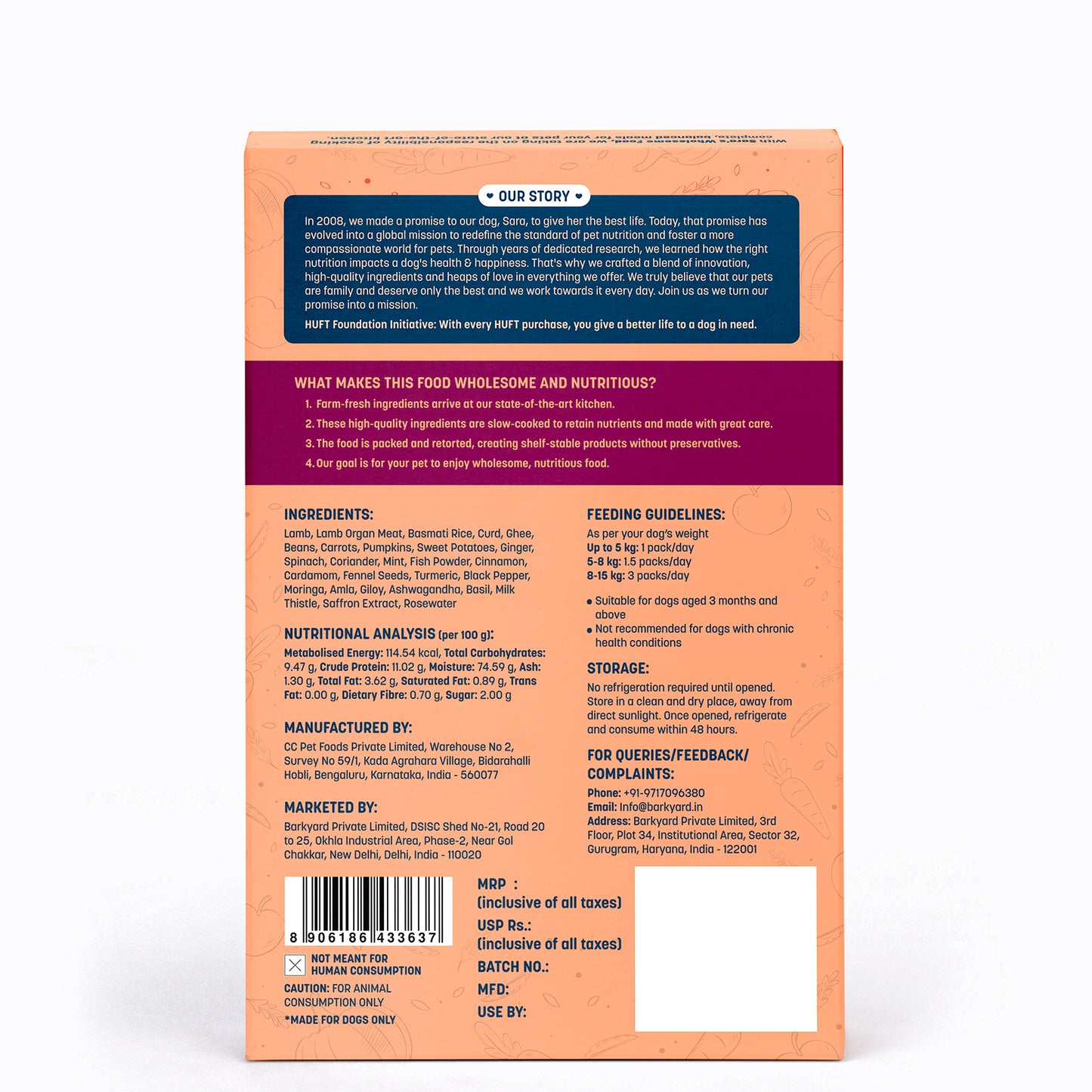 Sara's Wholesome Food Mutton Biryani for Dogs – Flavours of India – Human-Grade - Heads Up For Tails