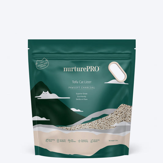 Nurture Pro Tofu Cat Litter (Flushable & Lasts 4 Weeks) - Charcoal - 7 L (2.75Kg) - Heads Up For Tails