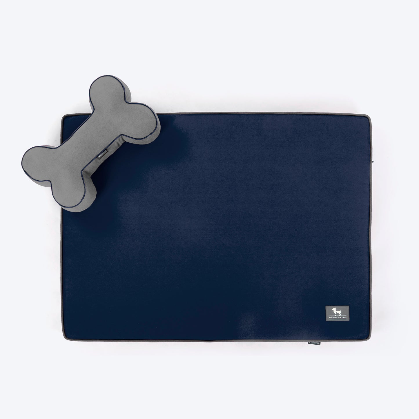 HUFT Made To Order Orthopaedic Dog Bed (Free Bone Cushion) - Navy & Grey