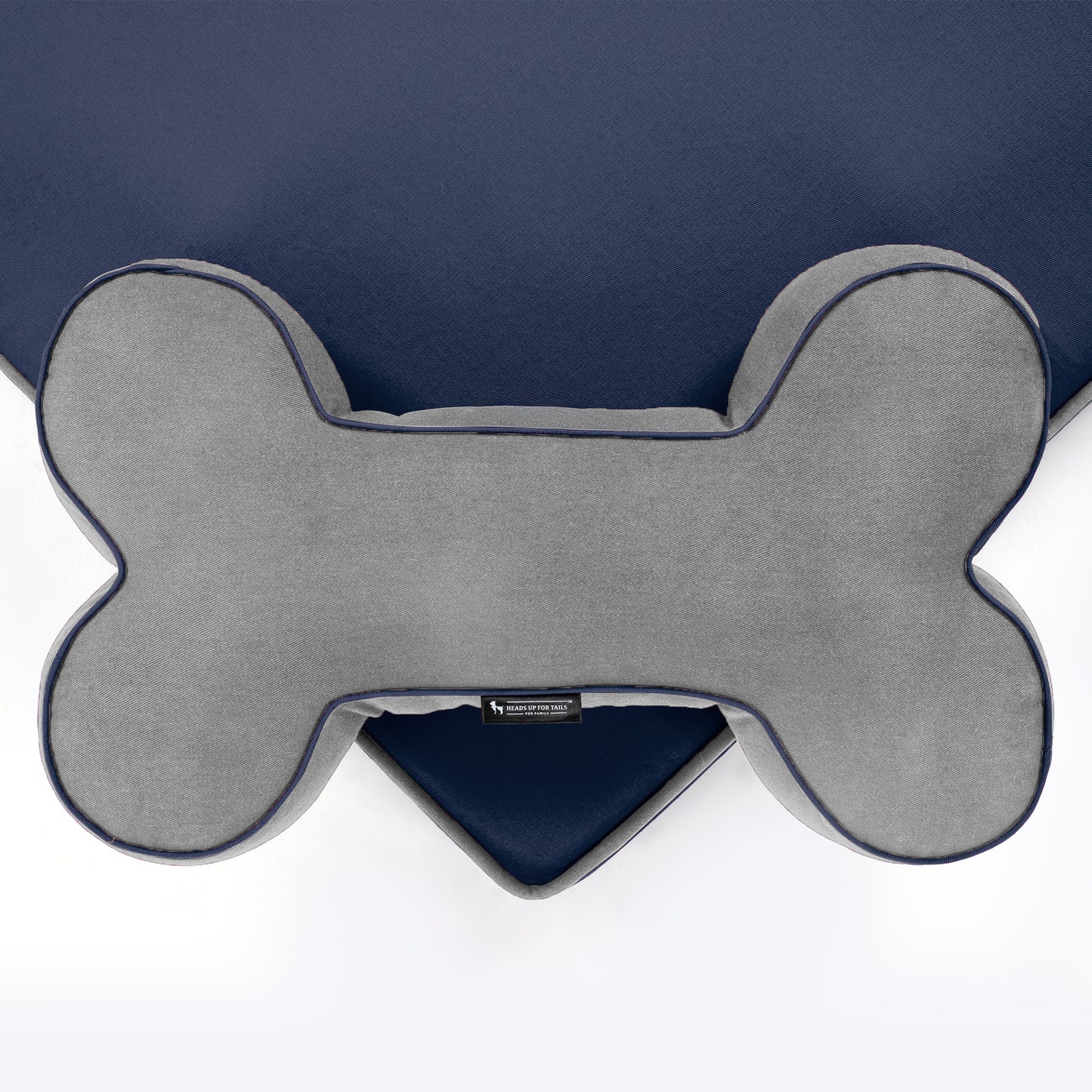 HUFT Made To Order Orthopaedic Dog Bed (Free Bone Cushion) - Navy & Grey