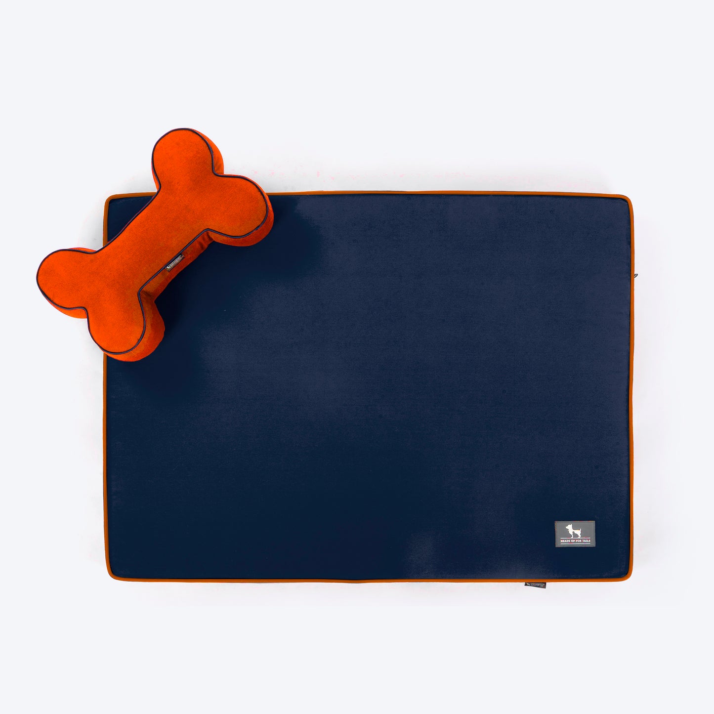 HUFT Made To Order Orthopaedic Dog Bed (Free Bone Cushion) - Blue & Orange