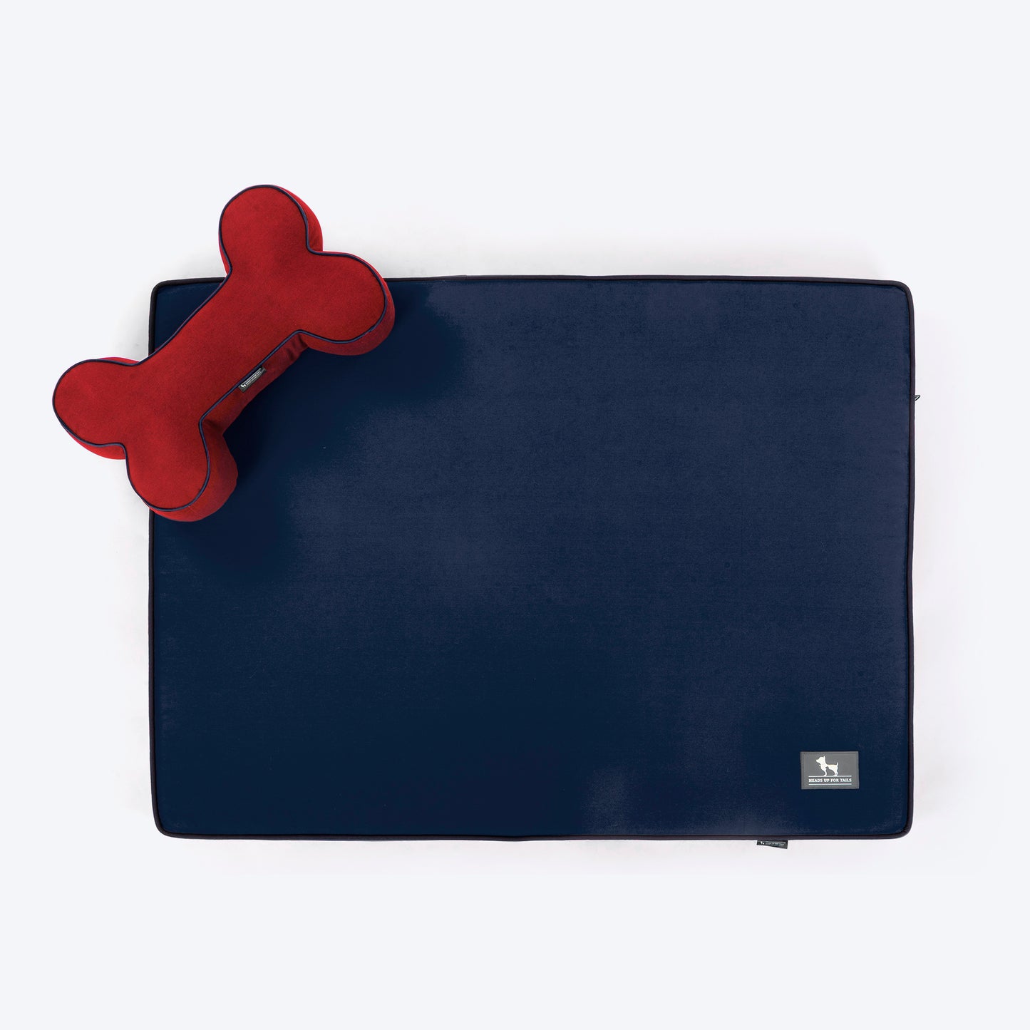 HUFT Made To Order Orthopaedic Dog Bed (Free Bone Cushion) - Navy & Red