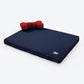 HUFT Made To Order Orthopaedic Dog Bed (Free Bone Cushion) - Navy & Red