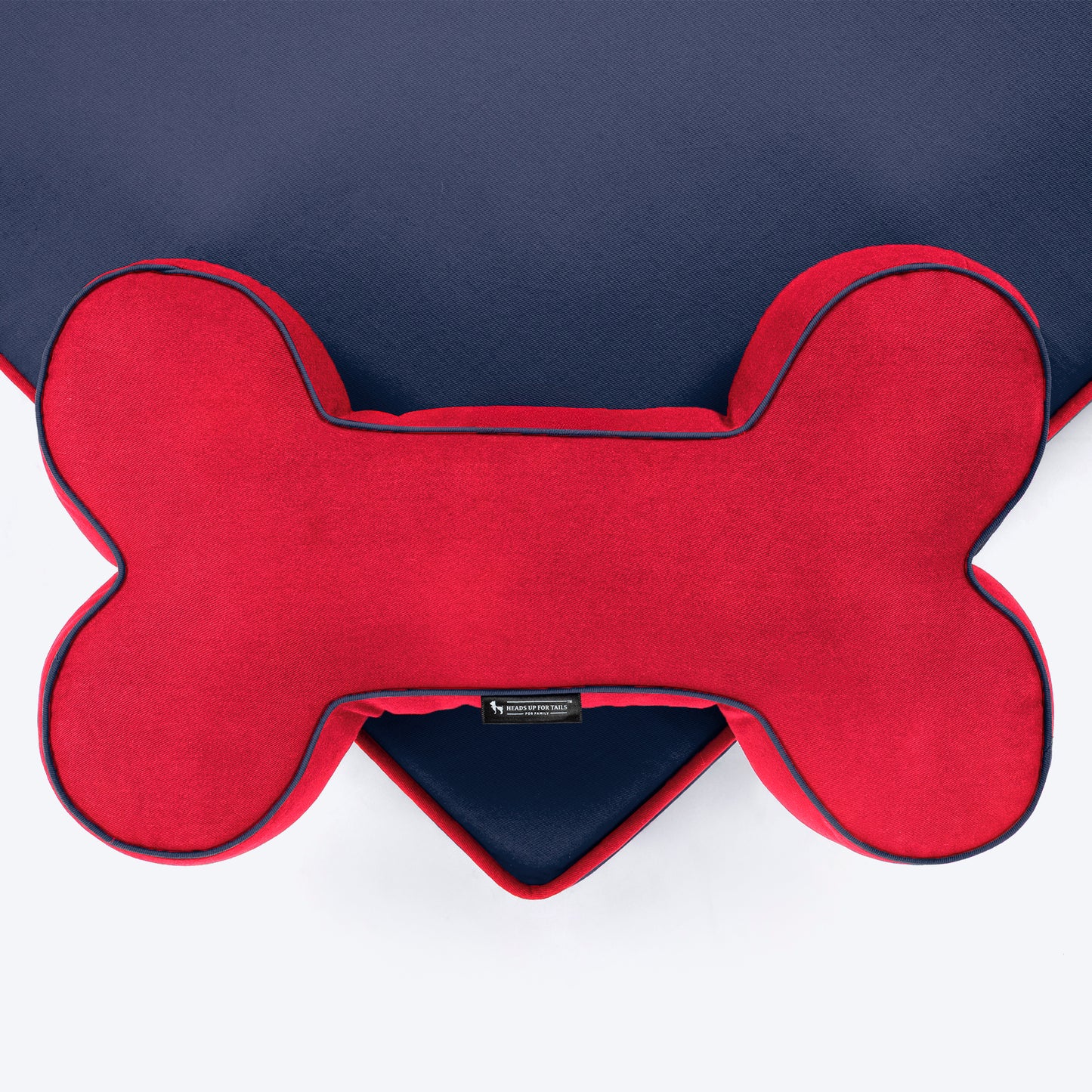 HUFT Made To Order Orthopaedic Dog Bed (Free Bone Cushion) - Navy & Red