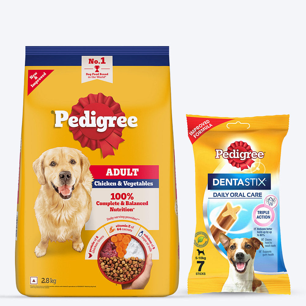 Pedigree Super Saver Adult Dog Food & Treat Combo - Pack of 2 - Heads Up For Tails