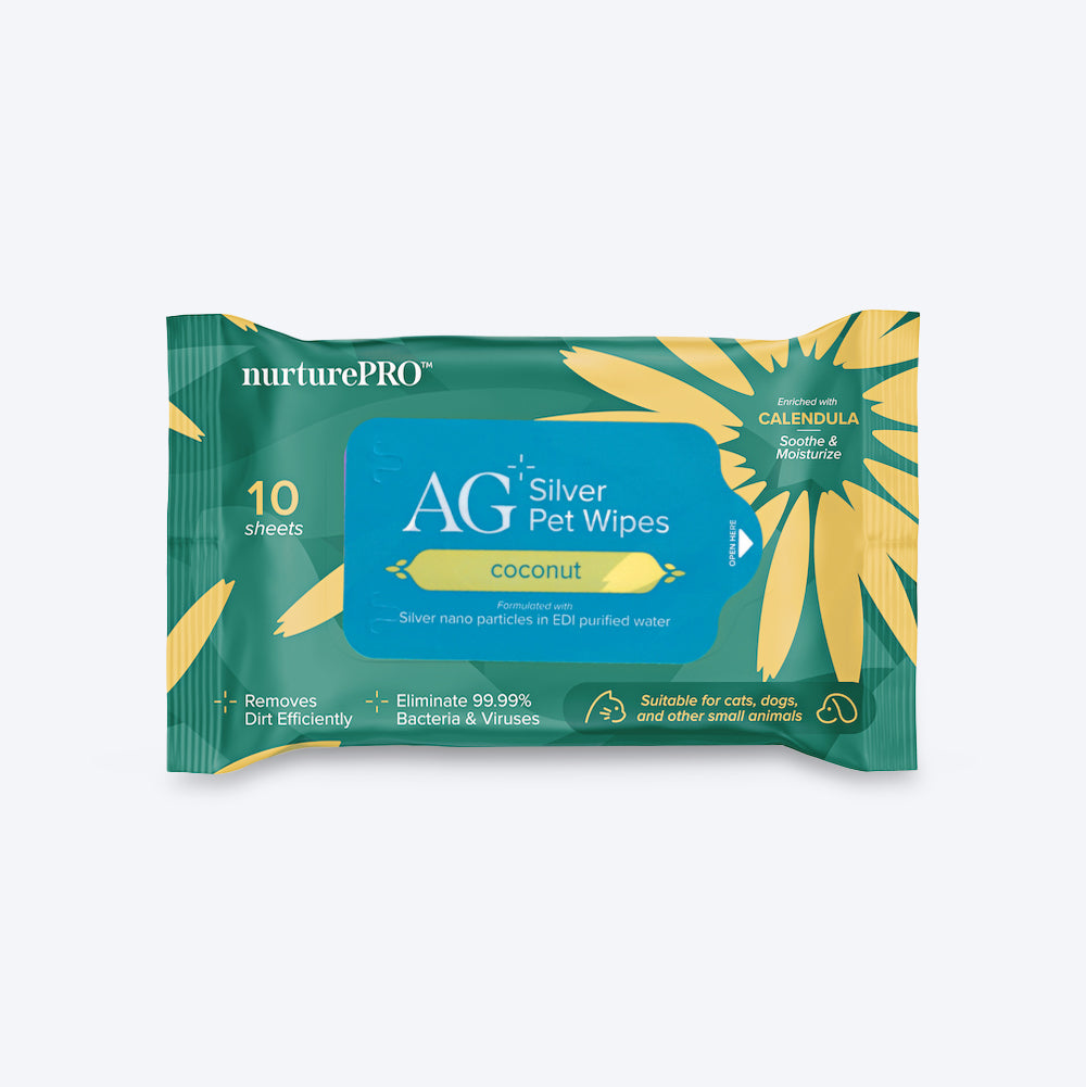 NurturePRO AG+ Silver Wet Pet Wipes - Coconut - Heads Up For Tails