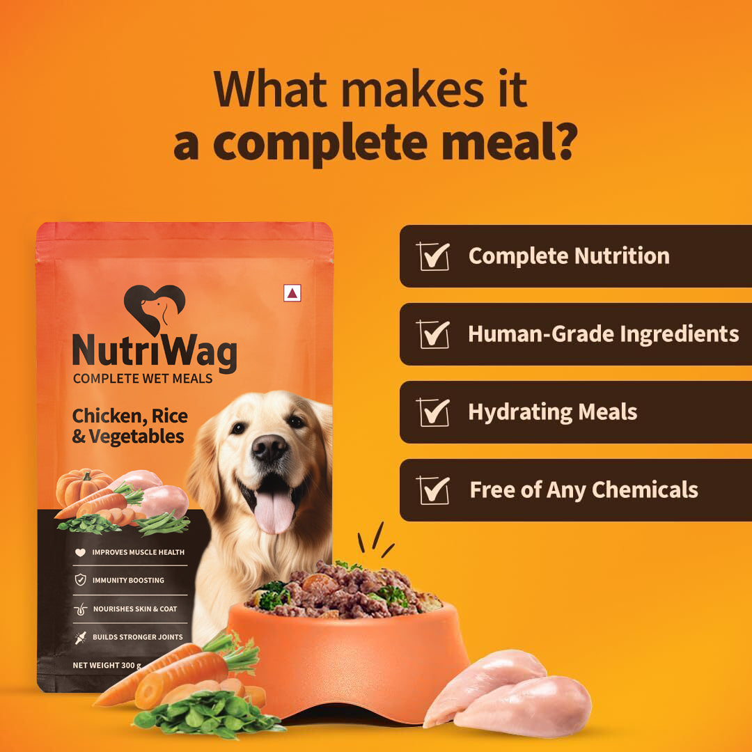 NutriWag Balanced Meals With Chicken, Rice & Vegetables For Dog - 300g