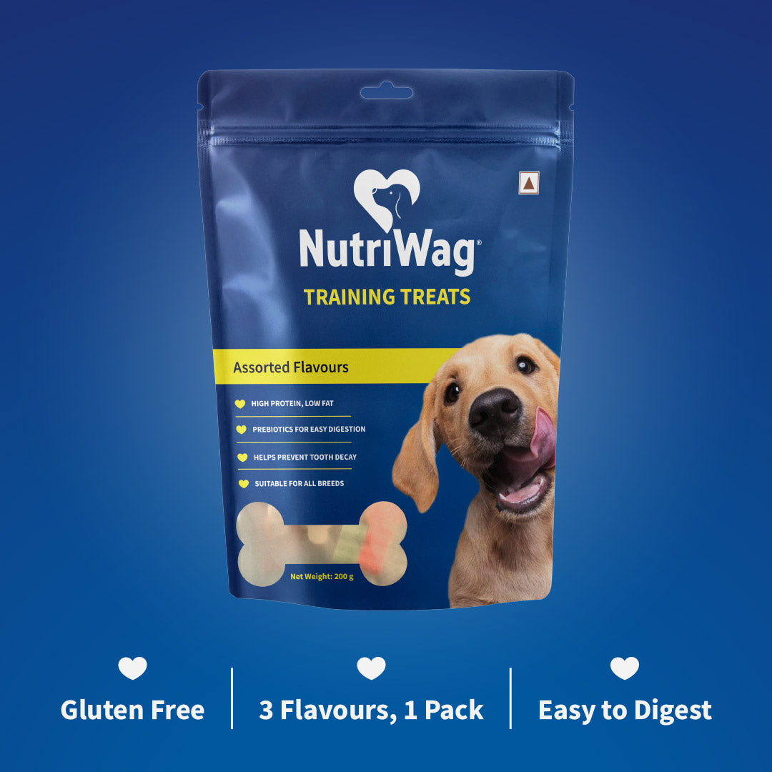 NutriWag Assorted Training Bites Treats For Dog - 200 gm - Heads Up For Tails