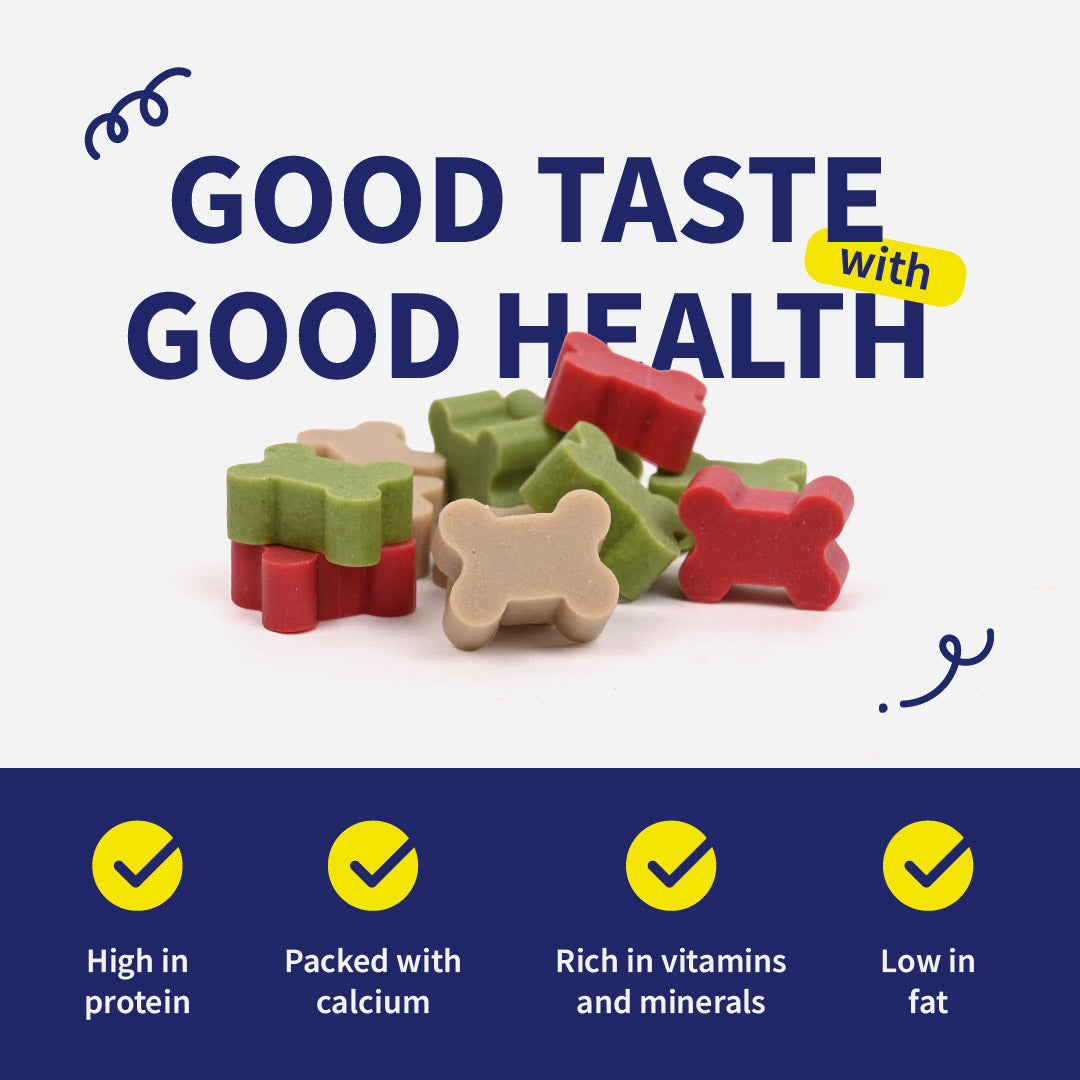 NutriWag Assorted Training Bites Treats For Dog - 200 gm - Heads Up For Tails