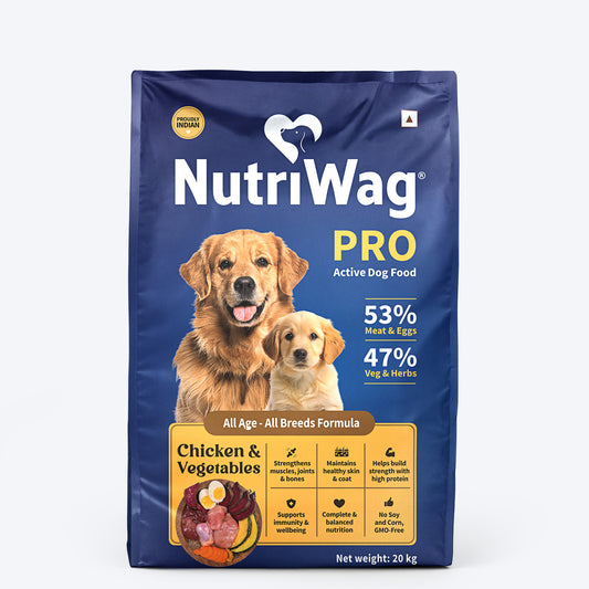 NutriWag Pro Active Chicken & Vegetable Dry Food For Dog - 20 kg - Heads Up For Tails