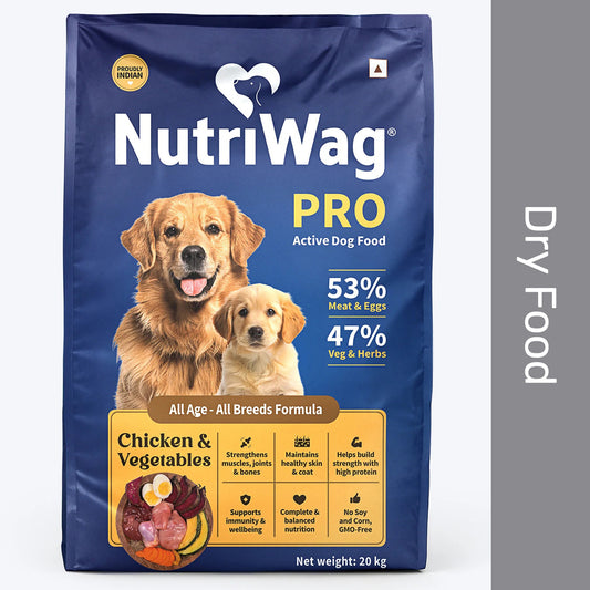 NutriWag Pro Active Chicken & Vegetable Dry Food For Dog - 20 kg